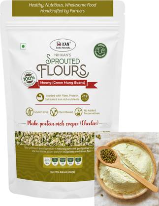 NIHKAN Sprouted Mung Flour - Whole green moong - Dosa/Cheela Flour
