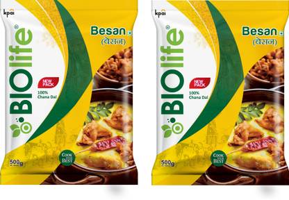 BIOLIFE Premium Quality Chana Dal Besan Gram Flour Made from 100% Pure Natural Chana Dal