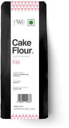 TWF T45 Flour, Premium Unbleached Flour for Light and Fluffy Cakes, 1 kg x 2