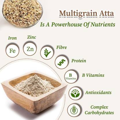 Vegan World MultiGrain Atta with 25% Millets,100% Natural Flour. Nutrient Powerhouse