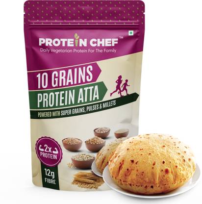 Protein Chef 10 Grain Double Protein Atta Chakki Multigrain Atta with Millet Jowar Ragi Flour