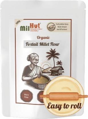 MilHut Organic Foxtail Millet Atta – Moraiyo, Vari, Bhagar|Easy-to-Roll 500g