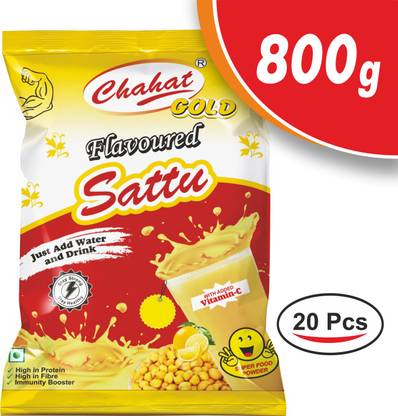 Chahat Gold Flavoured Sattu (20 Pouches) JUST ADD WATER & DRINK (1 Pouch=1 Glass(225ml)
