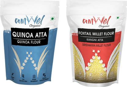 Amwel Combo of Quinoa Atta 450g + Kangni Atta 450g | Certified Organic