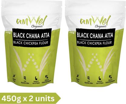 Amwel Organic Chana Atta 450g - Black Chickpea Flour -Vacuum packed kale chane ka aata