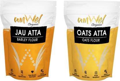 Amwel Combo of Oats Flour 450g + Barley Flour 450g | Certified Organic