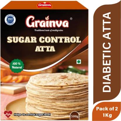 grainva Diabetic Care Flour Control Diabetes maintaining sugar level reduce sugar release sugar sugar relief multigrain atta 100%natural healthy food with Low GI Gluten Low Carbs High Protein High Fiber Diabetic friendly diet flour diabetic & diabetes food product