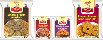 Pilankar Diwali Combo Anarse Pith, Chivda Masala, Bhadang Masala, Chakali Bhajani