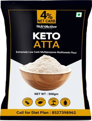 NUTROACTIVE Keto Atta (1g Net Carb Per Roti ) Extremely Low Carb Flour - 500 gm