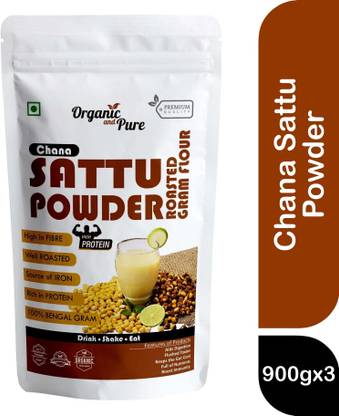 Organic and Pure Chana Sattu Powder Chana Ka Sattu Roasted Channa Weight Protein Muscle (Pouch)