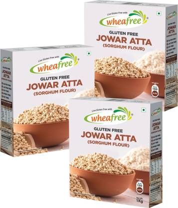 wheafree Gluten Free Jowar Atta(Sorghum Flour)-Pack of 3-(1kg Each)|Suitable for Celiacs