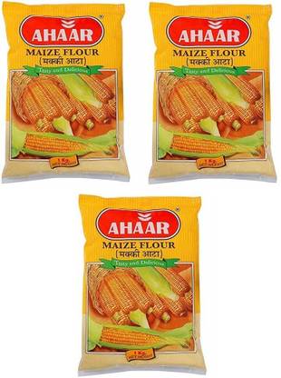 Ahaar Corn Flour / Makki Atta, 1 Kg Each