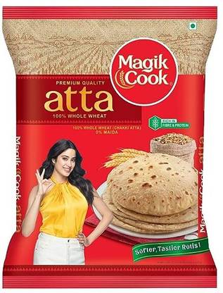 Magik Cook Whole Wheat Chakki Fresh Atta (Pack of 2KG)