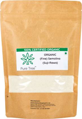 Pure Tree Certified Organic Sooji, Suji, Rava, Fine Semolina For Rava Dosa, Idli, Upma