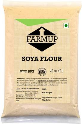 FARMUP Soya Flour, High in Fiber, Low in Carbs, (Soyabean Flour, Pack of 1)