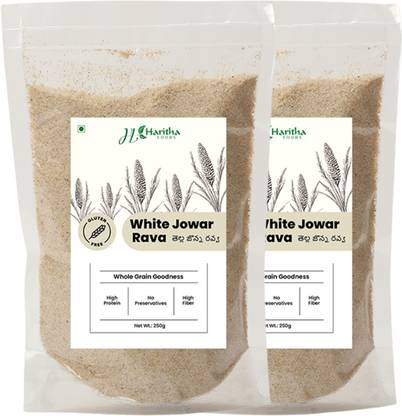 HarithaFoods Jowar Rava | 100% Natural & Gluten-Free | High in Protein & Fiber,