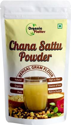 Organic Platter Chana Sattu Atta Roasted Gram Flour Sattu Powder Chana Flour High in Protein-P