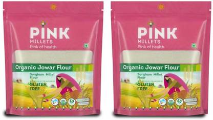 Pink Millets Organic Jowar Millet Flour - 1 kg Gluten Free Sorghum Millet Healthy Atta