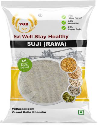 VGBNP Natural suji / rawa ( Soji | Semolina | Shuji ) Healthy Fibre Rich Sooji - 1kg