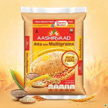 AASHIRVAAD Multigrain Atta | 3 Rotis fulfils 35% daily fibre |
