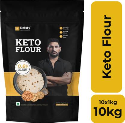 Ketofy Keto Flour (10x1Kg) | Low Carb Keto Atta | 1g Net Carb Per Roti | Gluten Free