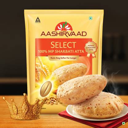 AASHIRVAAD Select Atta, Made from 100% MP Sharbati Wheat for Softer Rotis