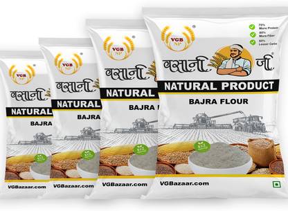 VGBNP 100% Natural & original Pearl millet Flour (Bajri ka aata) Pure Bajra Atta- 2kg
