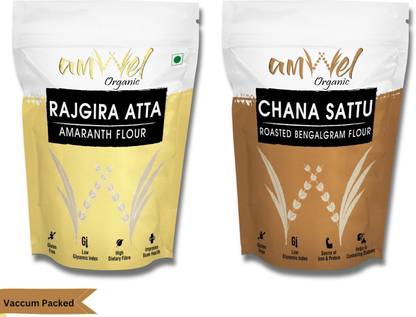 Amwel Combo of Amaranth Flour 450g + Bengal Gram Flour 450g | Rajgira + Sattu