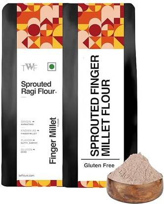 TWF Sprouted Ragi Atta | Ideal for Roti, Daliya| Gluten-Free Finger Millet Flour