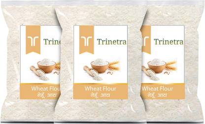 Trinetra Best Quality Gehun Atta (Wheat Flour)-500gm (Pack Of 3)