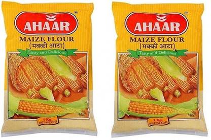 Ahaar Corn Flour / Makki Atta, 1 Kg Each