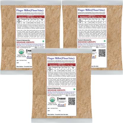 siridhanyalu Finger Millet Flour: Gluten-free, Non-GMO,Protein-Rich Powder ,Organic Ragi/