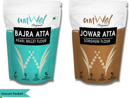 Amwel Combo of Bajra Atta 450g + Jowar Atta 450g | Pearl Millet + Sorghum