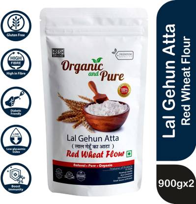 Organic and Pure Hard Red Wheat Flour, Lal Gehu Ka Atta
