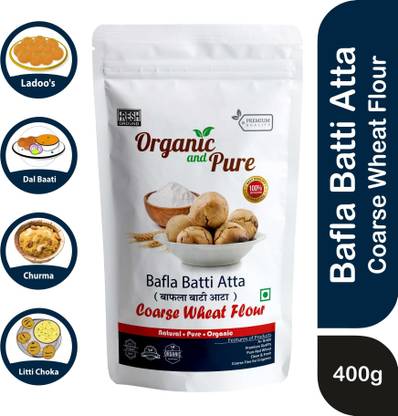 Organic and Pure Coarse Wheat Flour, Daal Baati Atta, Dal Bafla Atta