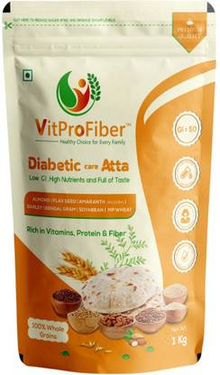 VitProFiber Diabetic Care Atta, Low GI Multigrain Flour with Almond, Flax Seed Pack of 3