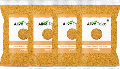 alive tejas Yellow Mustard Seeds - Safed PILI Sarson 400 GMS Pack off 4 (1600G)