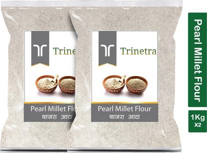 Trinetra Best Quality Pearl Millet Flour / Bajra Atta 1Kg Pack of 2