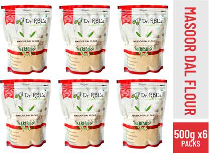 Dr. RBL's Masoor Dal Flour | Red Lentil Powder | Masoor Dal Ka Atta Pack of 6 | 3000 gram