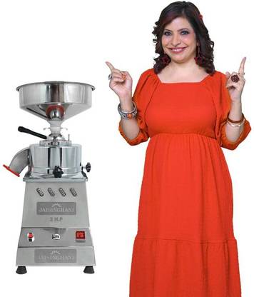 Jaisinghani Stainless Steel 2HP Commercial Table-Top Stone Flour Mills for Grain Grinding Flourmill