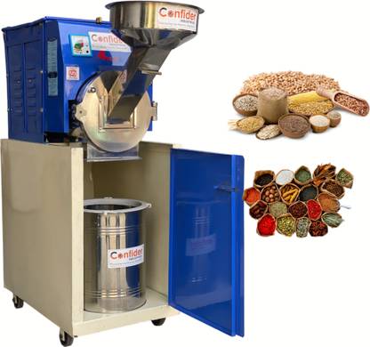 Confider industries 4 HP Combine Flour and Spice Mill | Ultrafine Pulverizer | 25-30 kg/hr | With Accessories | Single Phase | Export Quality Flourmill