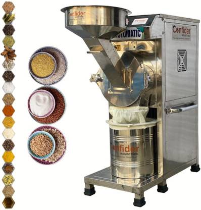 Confider industries Mini Pulveriser | 1500 Watt | With Accessories | SS2in1 Pulverizer, 2HP-Fully automatic, Flour mill, Atta chakki Flourmill