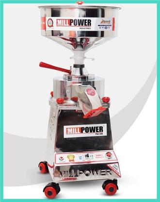 MILL POWER 9 kg/hr, 750W, EXPORT MODEL, TO GRIND ALL GRAINS USING 6" Stone Grinder 1 HP - Atta Chakki Machine For Home -Easy to Use, Very Fine Quality, Low-Noise Flourmill