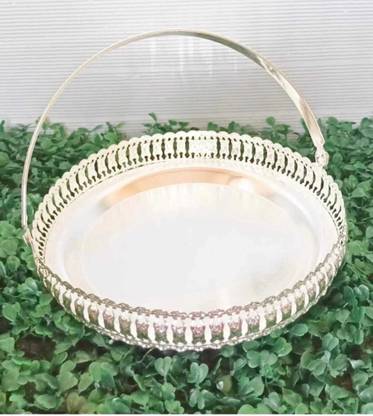 arham handwork collection silverplatedbsk01 Iron Flower Basket