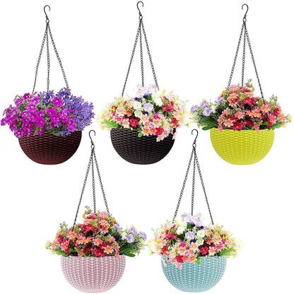 Homkom Flower pot/gamla/container for indoor & outdoor decoration,Multi-pack of 2 Plant Container Set