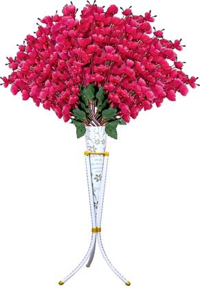 SPS Craft White Pot Singal (Without Flower) Iron Flower Basket