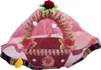 Achal Handicrafts Light Weight Kanha Basket in Multicolor(Random Color)(Small, Size 0-3 No.) Plastic Flower Basket
