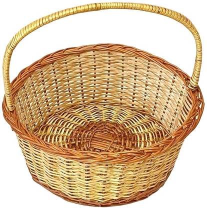 Aleena creations Round Full Gift Hamper/Packing/Pooja/Fruit/Bread Basket, Multipurpose Uses, Cane Flower Basket