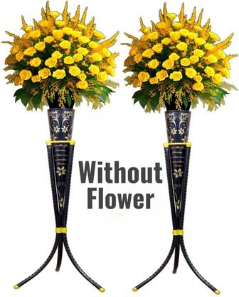 SPS Craft BLACK POT DOUBLE Iron Flower Basket