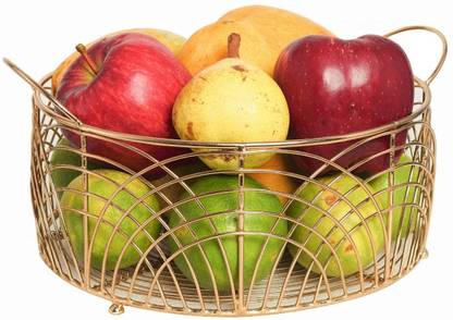 TCH Round Shape Metal Decorative fruit Basket Iron Fruit & Vegetable Basket